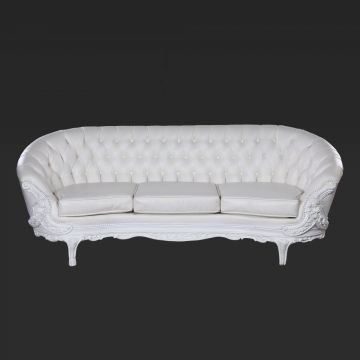 Cielo Blanco White Victorian Style Sofa